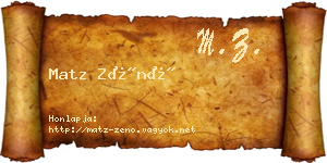 Matz Zénó névjegykártya